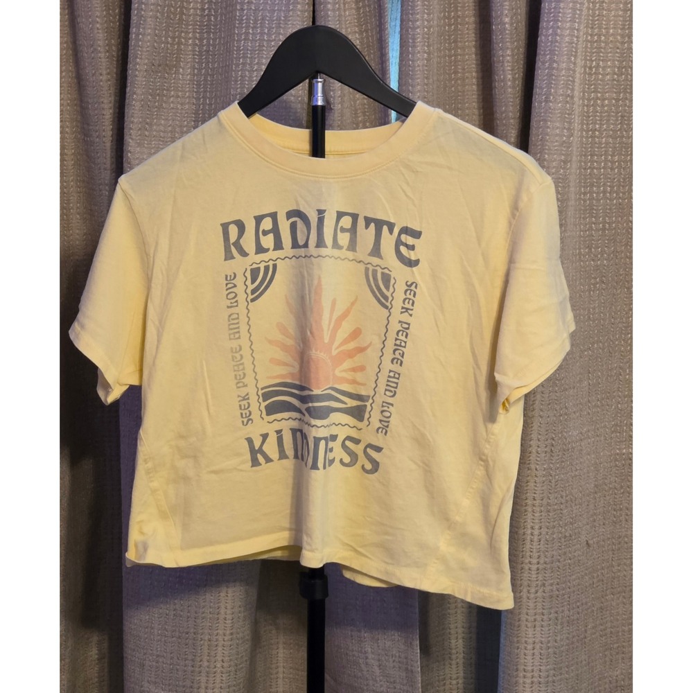 American Eagle‎ Radiate Kindness Seek Peace And Love Crop Top Womens Size Medium